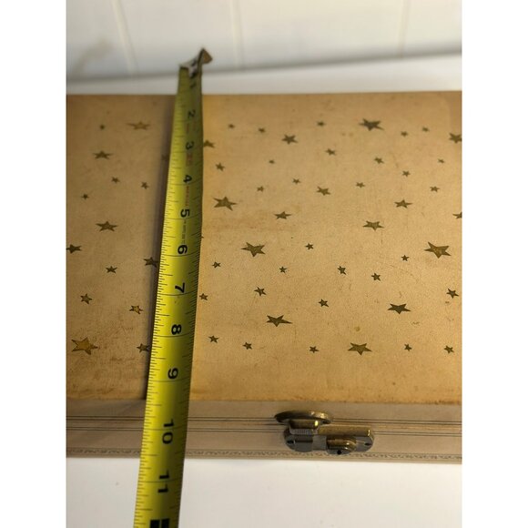 VTG Jewelry Box AOP Star 14"x9" Red Velvet Lining MCM Keepsake Box - Picture 9 of 9